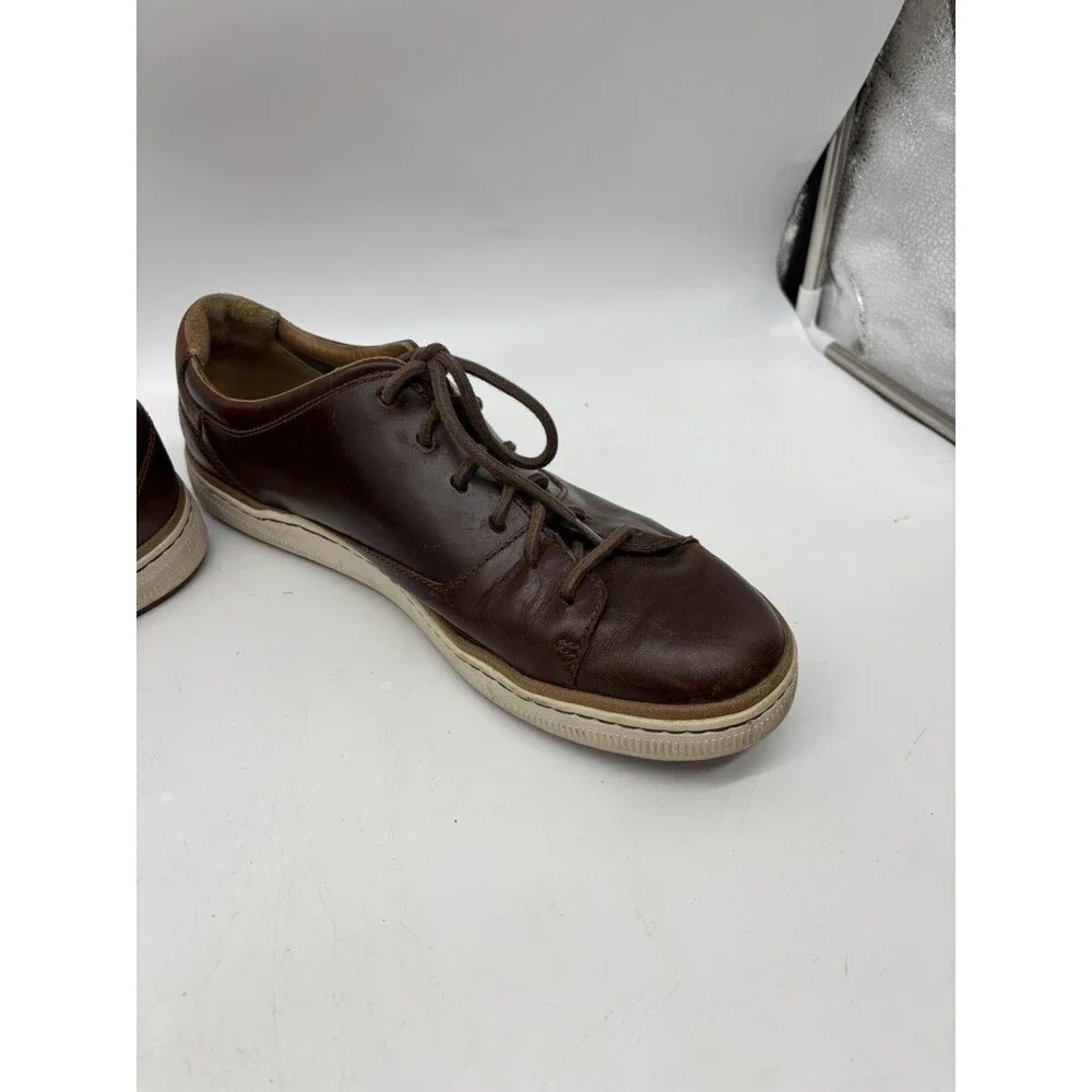 Clarks Mens Low Chestnut Brown Leather Casual Sneakers Shoes Sz 13